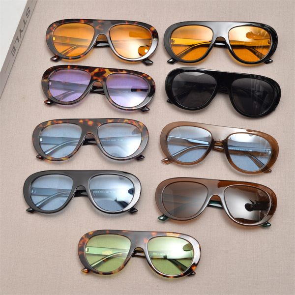 Retro Round Face Frog Sunglasses in Orange Tea Color - Unisex Slimming Fashion for Hip-Hop & Party Style