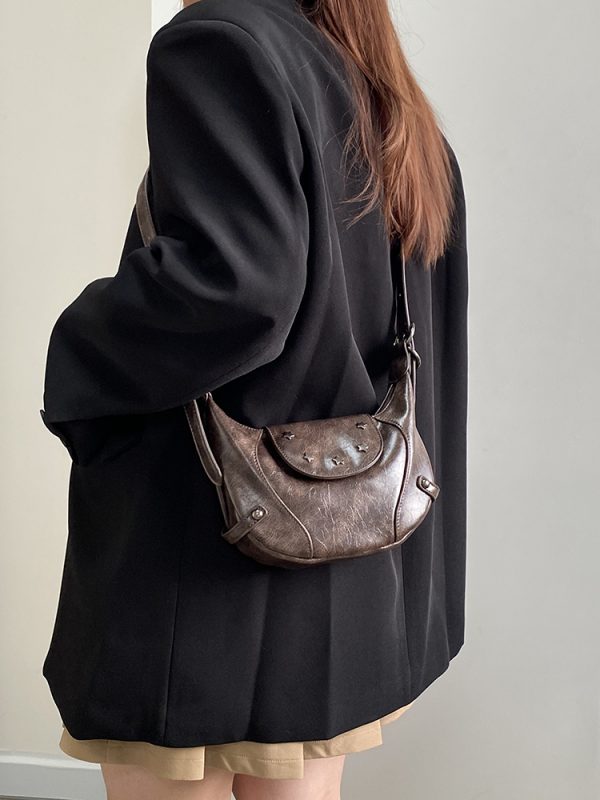 Retro Saddle Bag for Women - Handheld Crossbody Small Bag, Spring Summer 2025 Niche Design, Perfect for Y2K and Vintage Styles