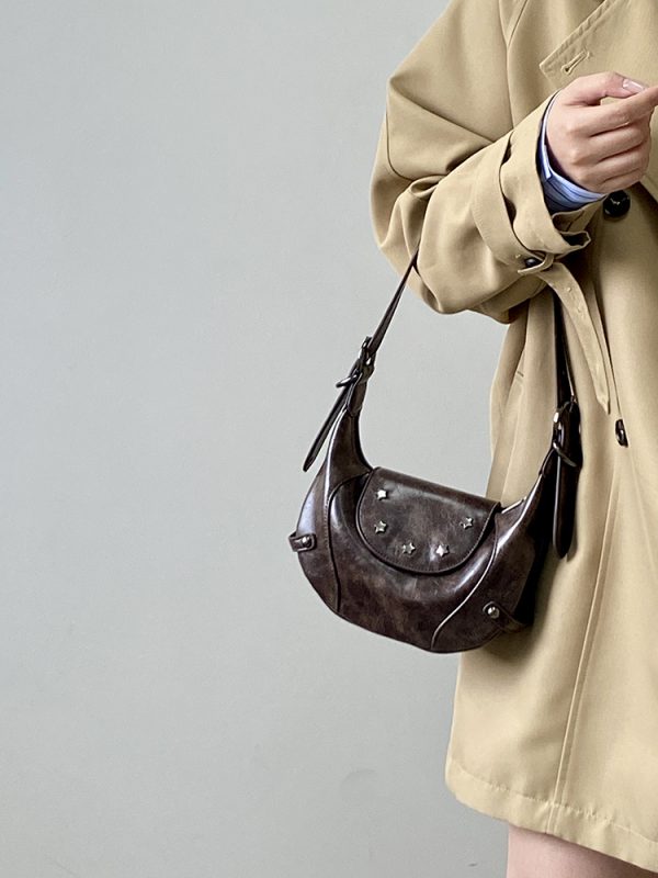 Retro Saddle Bag for Women - Handheld Crossbody Small Bag, Spring Summer 2025 Niche Design, Perfect for Y2K and Vintage Styles