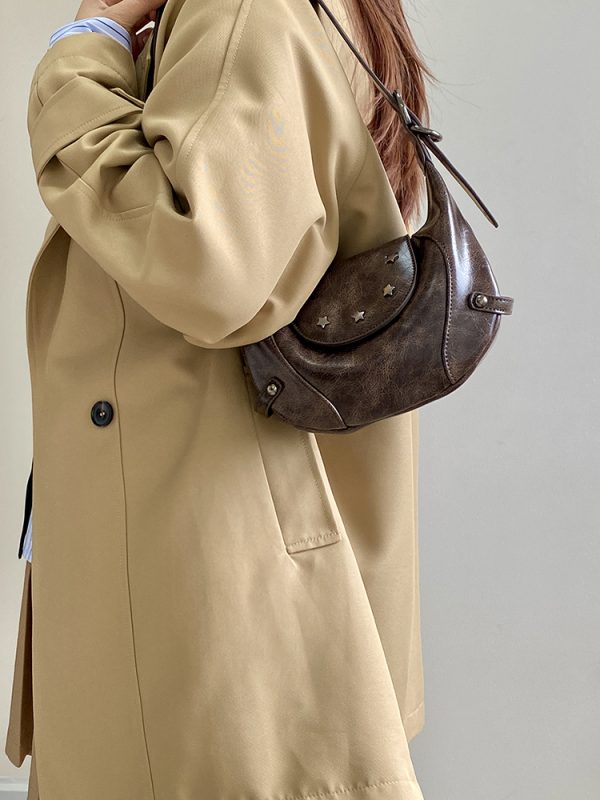 Retro Saddle Bag for Women - Handheld Crossbody Small Bag, Spring Summer 2025 Niche Design, Perfect for Y2K and Vintage Styles