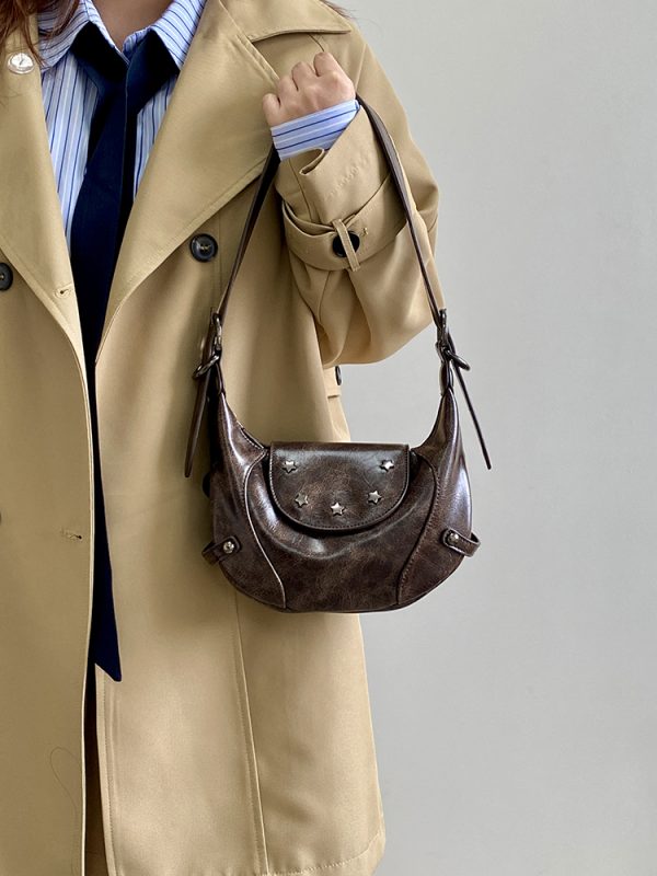 Retro Saddle Bag for Women - Handheld Crossbody Small Bag, Spring Summer 2025 Niche Design, Perfect for Y2K and Vintage Styles