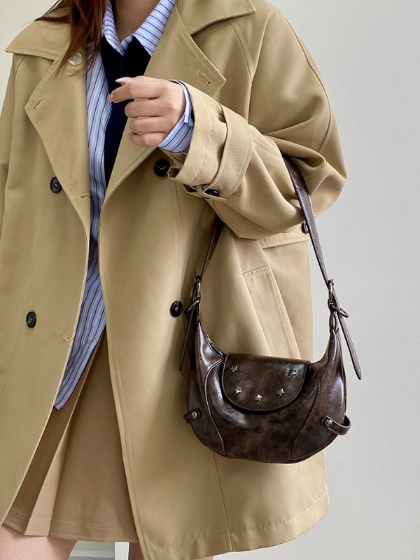 Retro Saddle Bag for Women - Handheld Crossbody Small Bag, Spring Summer 2025 Niche Design, Perfect for Y2K and Vintage Styles