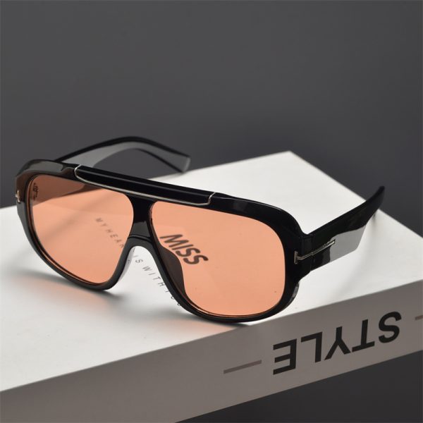 Retro Square Frame Round Face Sunglasses for Men and Women, Trendy Windproof Cycling Shades, Hip-Hop Style Eyewear
