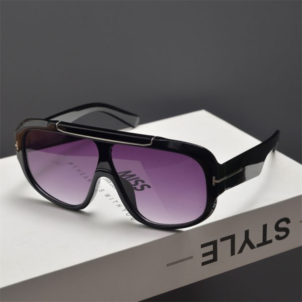 Retro Square Frame Round Face Sunglasses for Men and Women, Trendy Windproof Cycling Shades, Hip-Hop Style Eyewear