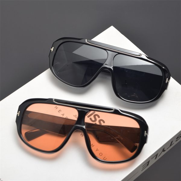 Retro Square Frame Round Face Sunglasses for Men and Women, Trendy Windproof Cycling Shades, Hip-Hop Style Eyewear