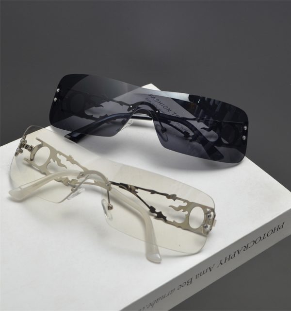 Retro Square Frameless Cut-Edge Sunglasses for Women - Millennial Punk Style, Internet Celebrity Street Fashion Accessory