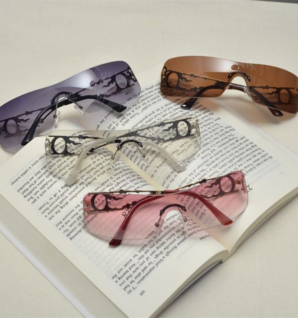 Retro Square Frameless Cut-Edge Sunglasses for Women - Millennial Punk Style, Internet Celebrity Street Fashion Accessory