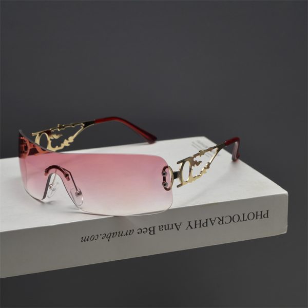 Retro Square Frameless Cut-Edge Sunglasses for Women - Millennial Punk Style, Internet Celebrity Street Fashion Accessory