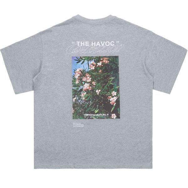 Retro Street Photography Pure Cotton Knitted Loose Short Sleeve T-Shirt for a 90s Inspired Look