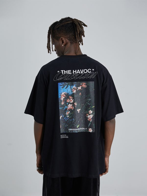 Retro Street Photography Pure Cotton Knitted Loose Short Sleeve T-Shirt for a 90s Inspired Look