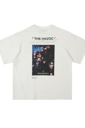 Retro Street Photography Pure Cotton Knitted Loose Short Sleeve T-Shirt for a 90s Inspired Look