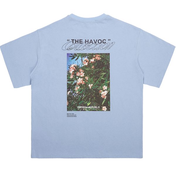 Retro Street Photography Pure Cotton Knitted Loose Short Sleeve T-Shirt for a 90s Inspired Look