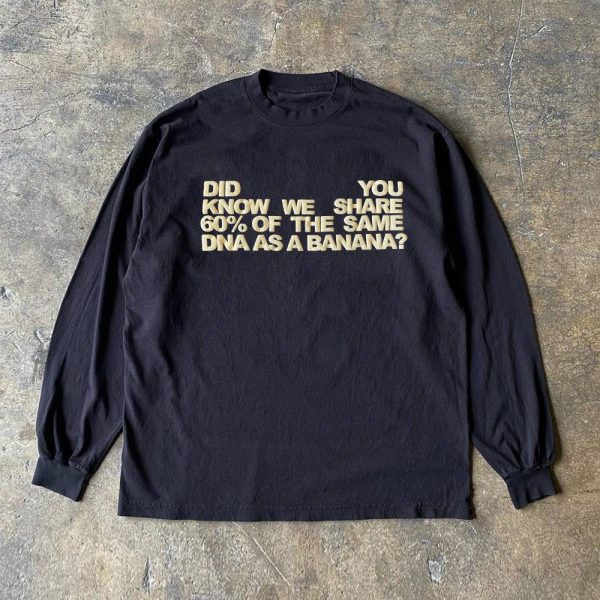 Retro Vintage Letter Print Unisex Long Sleeve T-shirt - 280g Heavyweight Casual Style for Students and Charity Events