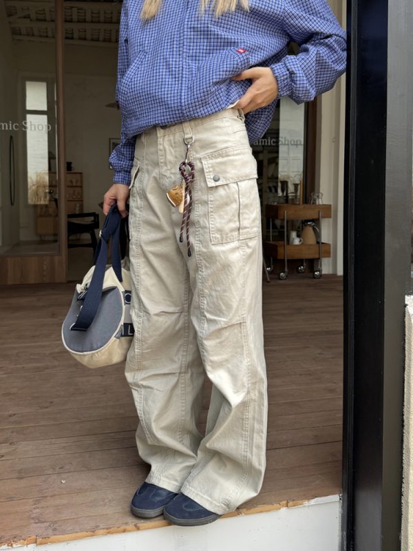 Retro Washed Vintage Multi-Pocket Straight-Leg Work Pants for Men and Women - Loose American Street Casual Style