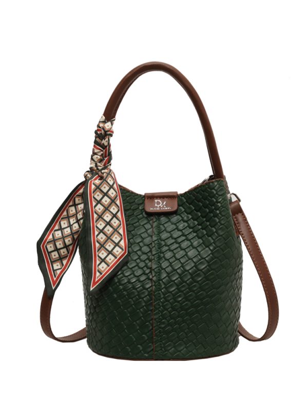 Retro Women's Bucket Bag - 2025 Autumn Style Diamond-Patterned Minimalist Shoulder Handbag