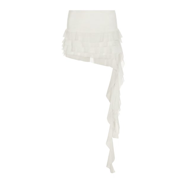 Ruffled Irregular Mesh Ribbon Half Skirt - Versatile Cake Skirt for Y2K and Korean Style Fashion