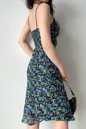 Self-Made Vintage Print Cami Dress - Mid-Length Vacation Dress for Effortless 90s and Y2K Style