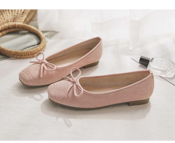 Sheepskin Evening Ballet Flats for Women, Shallow Mouth French Style Red Flats Perfect with Skirts, Elegant and Comfortable Footwear