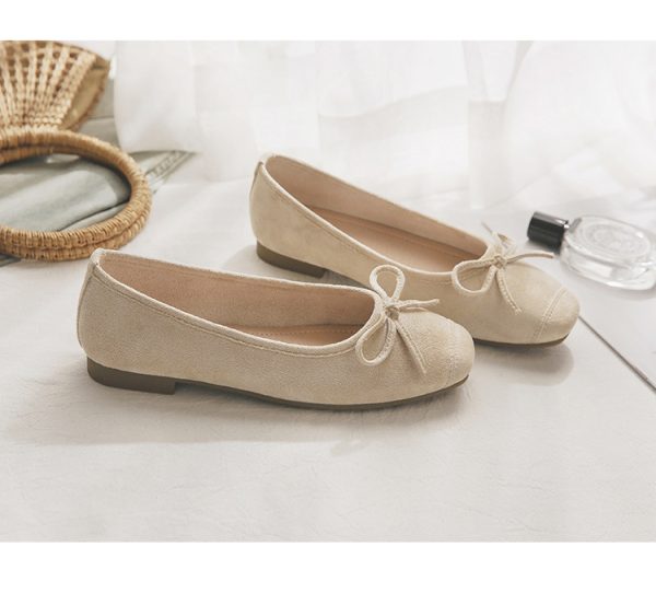 Sheepskin Evening Ballet Flats for Women, Shallow Mouth French Style Red Flats Perfect with Skirts, Elegant and Comfortable Footwear