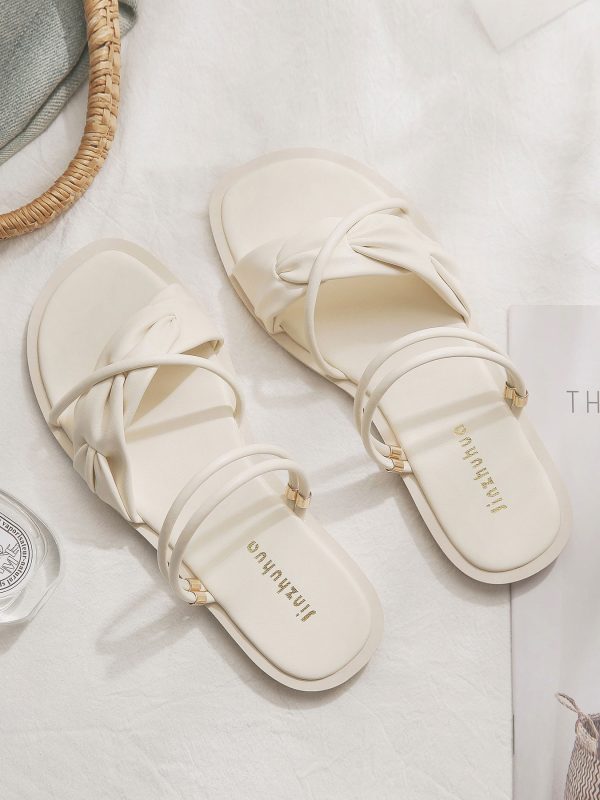 Sheepskin Evening Shoes for Women - Gentle Fairy Style Versatile Sandals for Skirts - Exquisite French Design Summer 2024