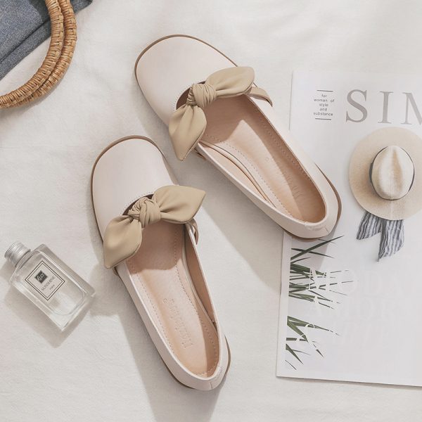 Sheepskin Flat Shoes for Women - 2025 Spring Autumn Evening Style - French Single Shoes for Skirts - Chic & Comfortable Fashion Footwear