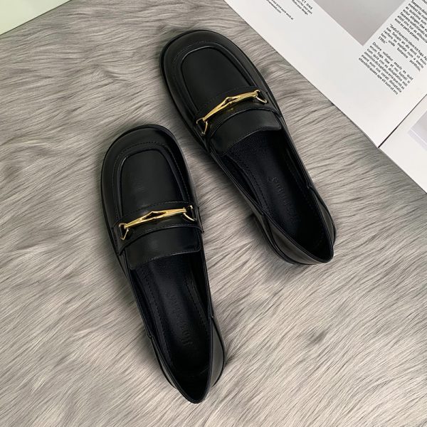 Sheepskin Flat Shoes for Women - 2025 Spring Autumn Evening Style - French Single Shoes for Skirts - Chic & Comfortable Fashion Footwear