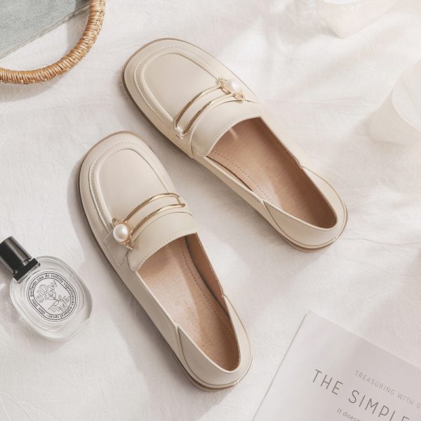 Sheepskin Flat Shoes for Women - 2025 Spring Autumn Evening Style - French Single Shoes for Skirts - Chic & Comfortable Fashion Footwear