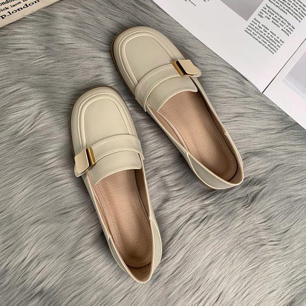 Sheepskin Flat Shoes for Women - 2025 Spring Autumn Evening Style - French Single Shoes for Skirts - Chic & Comfortable Fashion Footwear