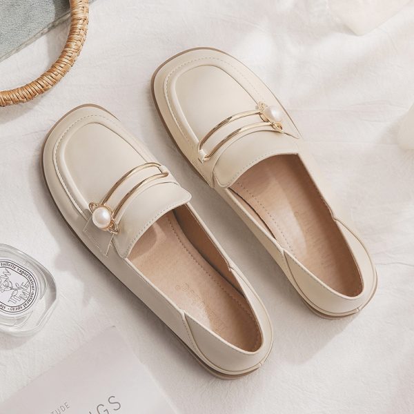 Sheepskin Flat Shoes for Women - 2025 Spring Autumn Evening Style - French Single Shoes for Skirts - Chic & Comfortable Fashion Footwear