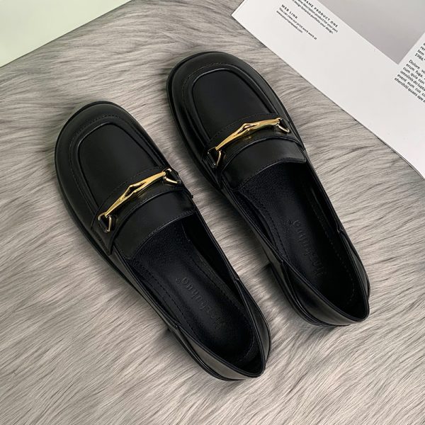 Sheepskin Flat Shoes for Women - 2025 Spring Autumn Evening Style - French Single Shoes for Skirts - Chic & Comfortable Fashion Footwear