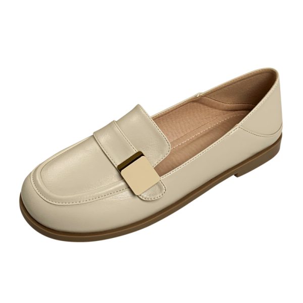 Sheepskin Flat Shoes for Women - 2025 Spring Autumn Evening Style - French Single Shoes for Skirts - Chic & Comfortable Fashion Footwear