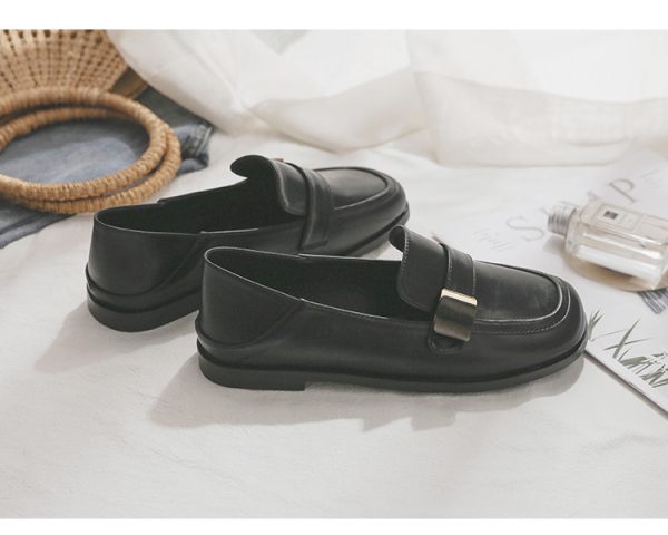 Sheepskin Flat Shoes for Women - 2025 Spring Autumn Evening Style - French Single Shoes for Skirts - Chic & Comfortable Fashion Footwear