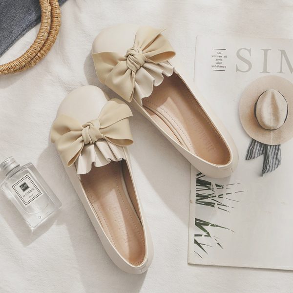 Sheepskin Gentle Evening Wind Style Skirt & Flat Fairy Shoes - Two-Way French Temperament for Spring & Autumn Fashion