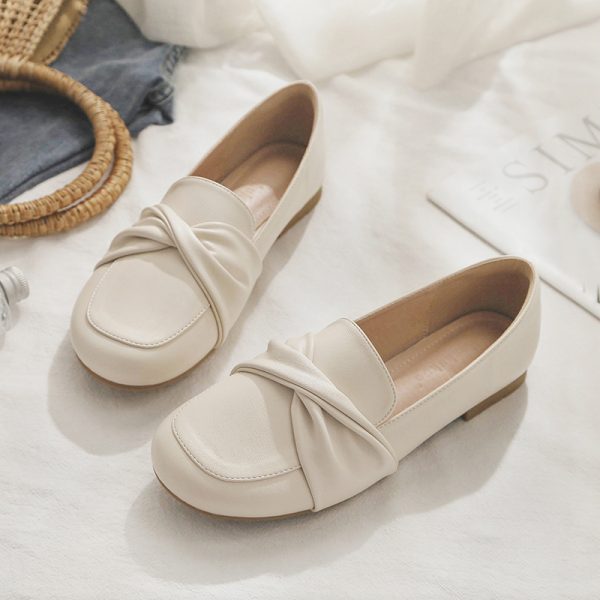 Sheepskin Gentle Evening Wind Style Skirt & Flat Fairy Shoes - Two-Way French Temperament for Spring & Autumn Fashion