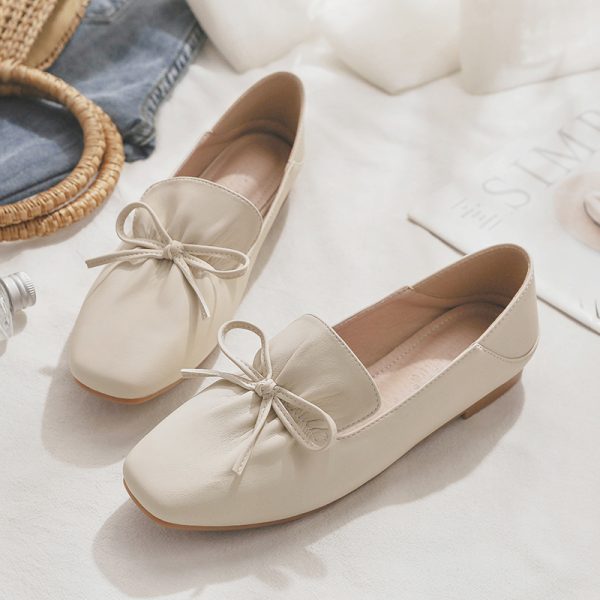 Sheepskin Gentle Evening Wind Style Skirt & Flat Fairy Shoes - Two-Way French Temperament for Spring & Autumn Fashion