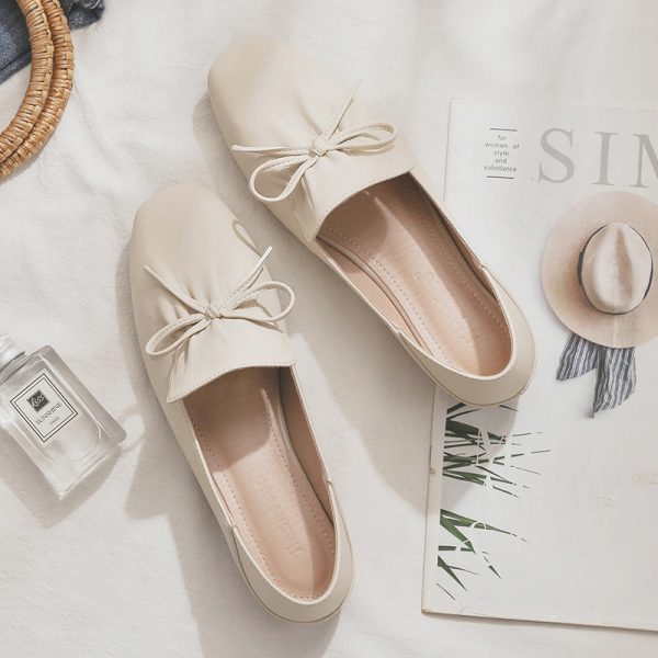 Sheepskin Gentle Evening Wind Style Skirt & Flat Fairy Shoes - Two-Way French Temperament for Spring & Autumn Fashion