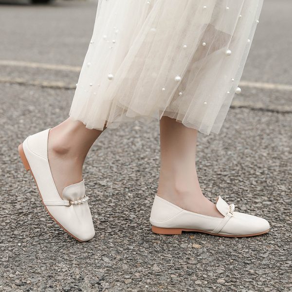 Sheepskin Gentle Evening Wind Style Skirt & Flat Fairy Shoes - Two-Way French Temperament for Spring & Autumn Fashion