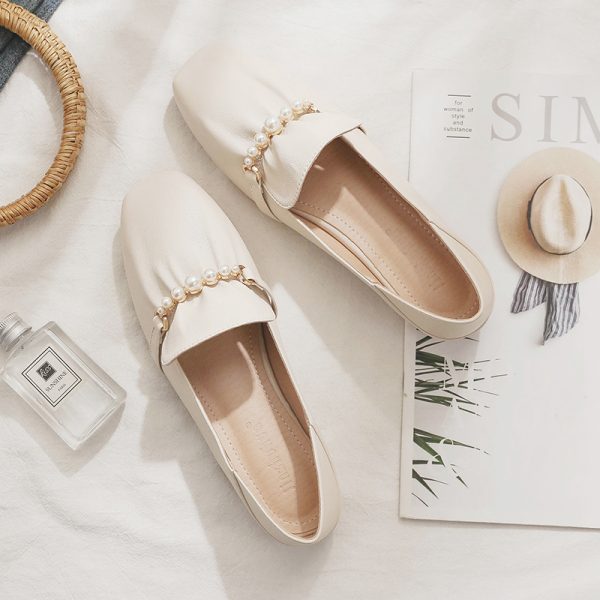 Sheepskin Gentle Evening Wind Style Skirt & Flat Fairy Shoes - Two-Way French Temperament for Spring & Autumn Fashion