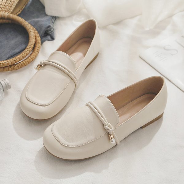 Sheepskin Gentle Evening Wind Style Skirt & Flat Fairy Shoes - Two-Way French Temperament for Spring & Autumn Fashion