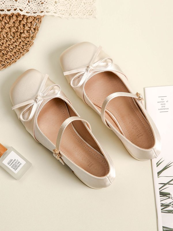 Sheepskin Mary Jane Women's Shoes, Chunky Heel High Heels for Skirts, French Style Spring Autumn Fashion