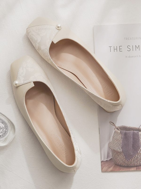 Sheepskin National Style Mary Jane Women's Shoes - Elegant Evening Flats for Skirts, French Fairy Qipao Inspired Design