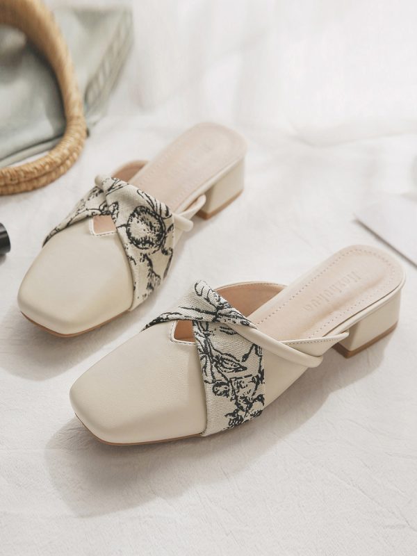 Sheepskin No-Heel Lazy Shoes for Women - French Style Round-Toe Half Slippers, Summer 2025 Outdoor Fashion Versatile Footwear