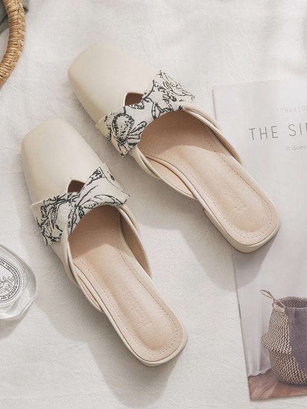 Sheepskin No-Heel Lazy Shoes for Women - French Style Round-Toe Half Slippers, Summer 2025 Outdoor Fashion Versatile Footwear