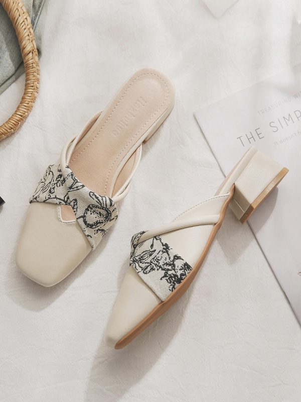 Sheepskin No-Heel Lazy Shoes for Women - French Style Round-Toe Half Slippers, Summer 2025 Outdoor Fashion Versatile Footwear