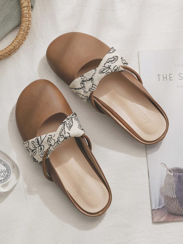 Sheepskin Open-Toe Slip-On Slippers for Women - Spring 2025 Stylish Outdoor Flats, Comfortable Summer Footwear