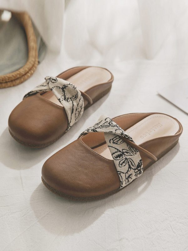 Sheepskin Open-Toe Slip-On Slippers for Women - Spring 2025 Stylish Outdoor Flats, Comfortable Summer Footwear