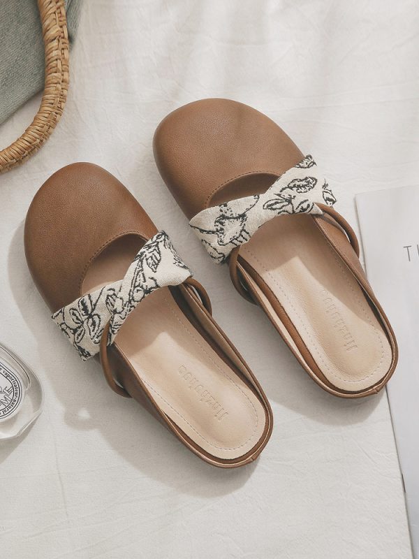 Sheepskin Open-Toe Slip-On Slippers for Women - Spring 2025 Stylish Outdoor Flats, Comfortable Summer Footwear