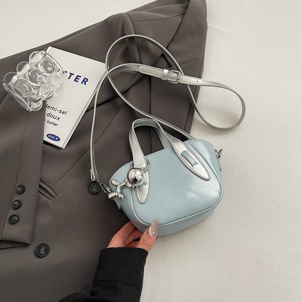 Silver Mini Dumpling Crossbody Bag for Women - Stylish High-End Mobile Shoulder Bag for Summer 2025