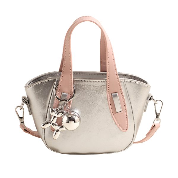 Silver Mini Dumpling Crossbody Bag for Women - Stylish High-End Mobile Shoulder Bag for Summer 2025