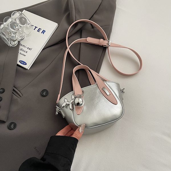 Silver Mini Dumpling Crossbody Bag for Women - Stylish High-End Mobile Shoulder Bag for Summer 2025